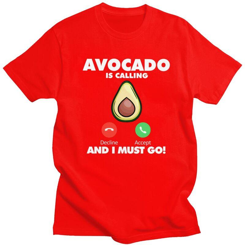 

My Avocado Is Calling TShirt Pure Cotton Tee Tops Streetwear Round Neck Tshirts Casual ShortSleeve Clothing Men Women S