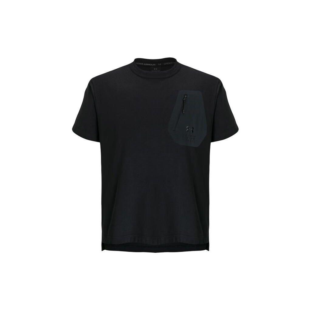 Under Armour Urban Outdoor Pocket Solid Color Crew Neck Short Sleeve T-Shirt Unisex Tops Black 1387986-001