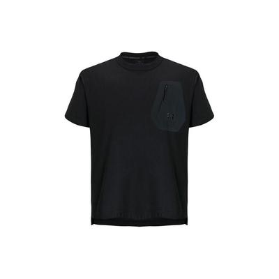 Urban Outdoor Pocket Solid Color Crew Neck Short Sleeve T-Shirt Unisex Tops Black 1387986-001