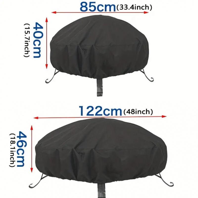 Outdoor Fire Pit Cover Round Waterproof Dustproof Sunproof Protector for BBQ Patio