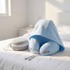Ice Silk Hooded Neck Pillow Soft U-Shaped Pillow 360° Full Support Travel  Pillow  Airplane