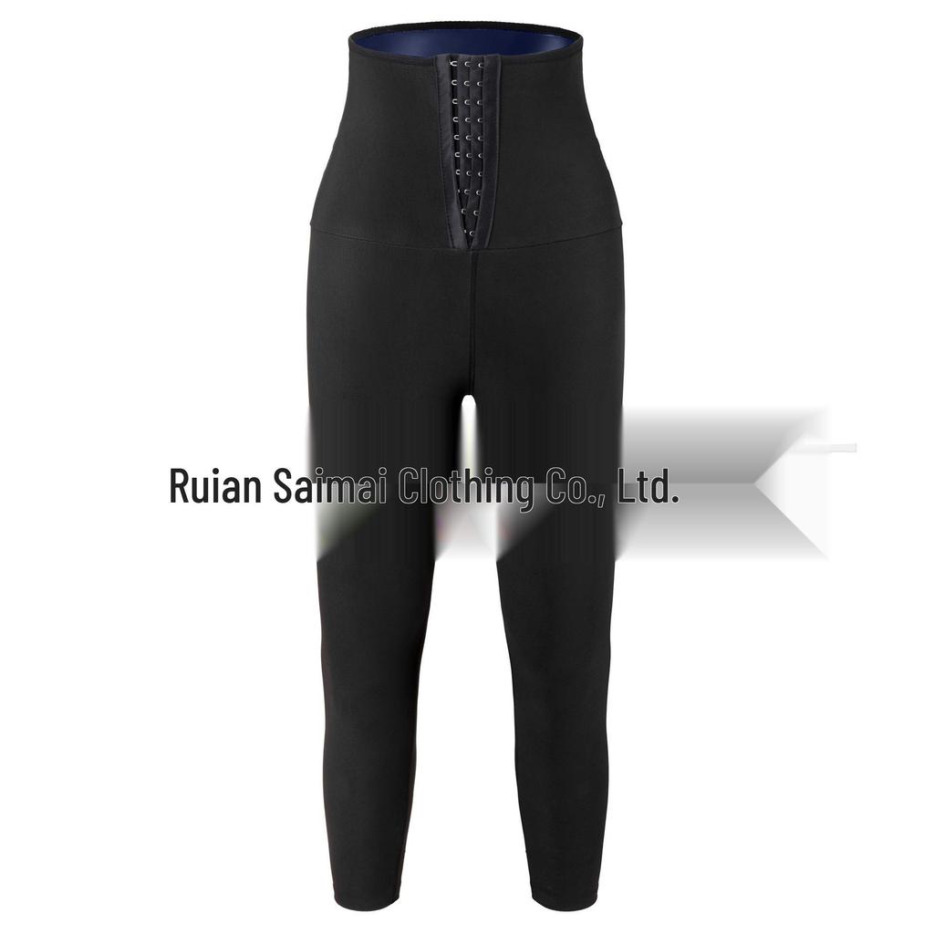 European & American Women's High-Waist Abdomen Control Yoga Pants: Adjustable Button, Hip-Lifting, Body-Shaping Fitness Leggings