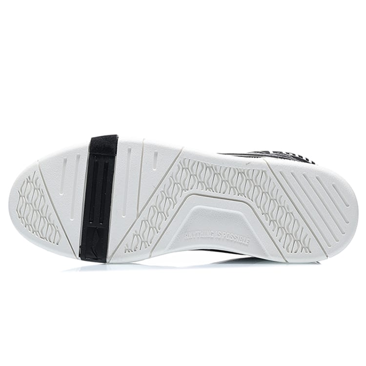 Disney x Li Ning Wave Superwave Slip Resistant Abrasion Resistant Mid top Skateboard Shoes Men's Black White AGCQ179-3