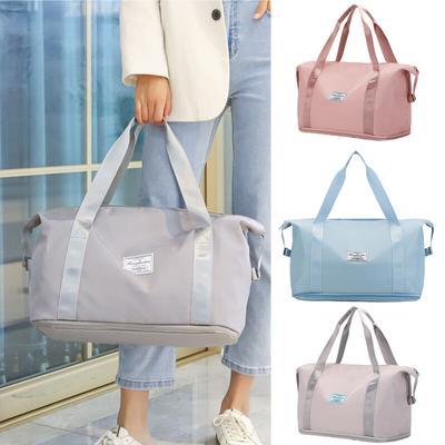 Women Travel Duffel Bag Expandable Weekend Bag Sports Gym Bag Overnight Bag with Wet Pocket