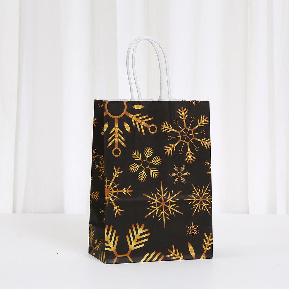 12/30pcs StoBag Christmas Paper Tote Bags Recyclable Gift Bags for Holiday Packaging Party Favors Candy Cookies Classroom