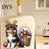 Reusable Holiday Window Art Christmas Cute Puppy Wall Stickers, PVC Waterproof Decals, Peel And Stick Animal Stickers Decor for Home Living