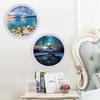Wall Mount Round Photo Frame Rustic Wooden Picture Art Painting Display Frame Indoor Home Office Bedroom Wall Hanging Decoration