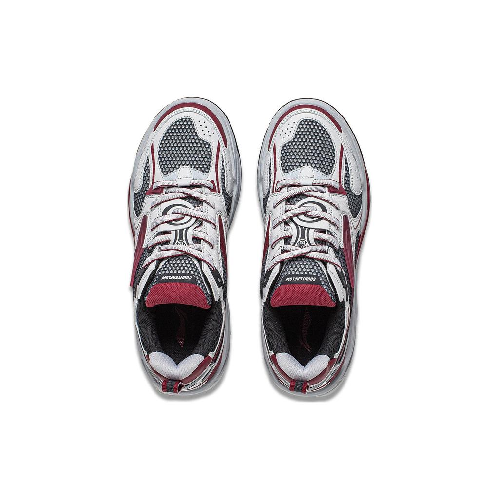 Li Ning Flash Star 2 Slip Resistant Abrasion Resistant Low top Casual Shoes Men's Black Gray Red AGLT171-1