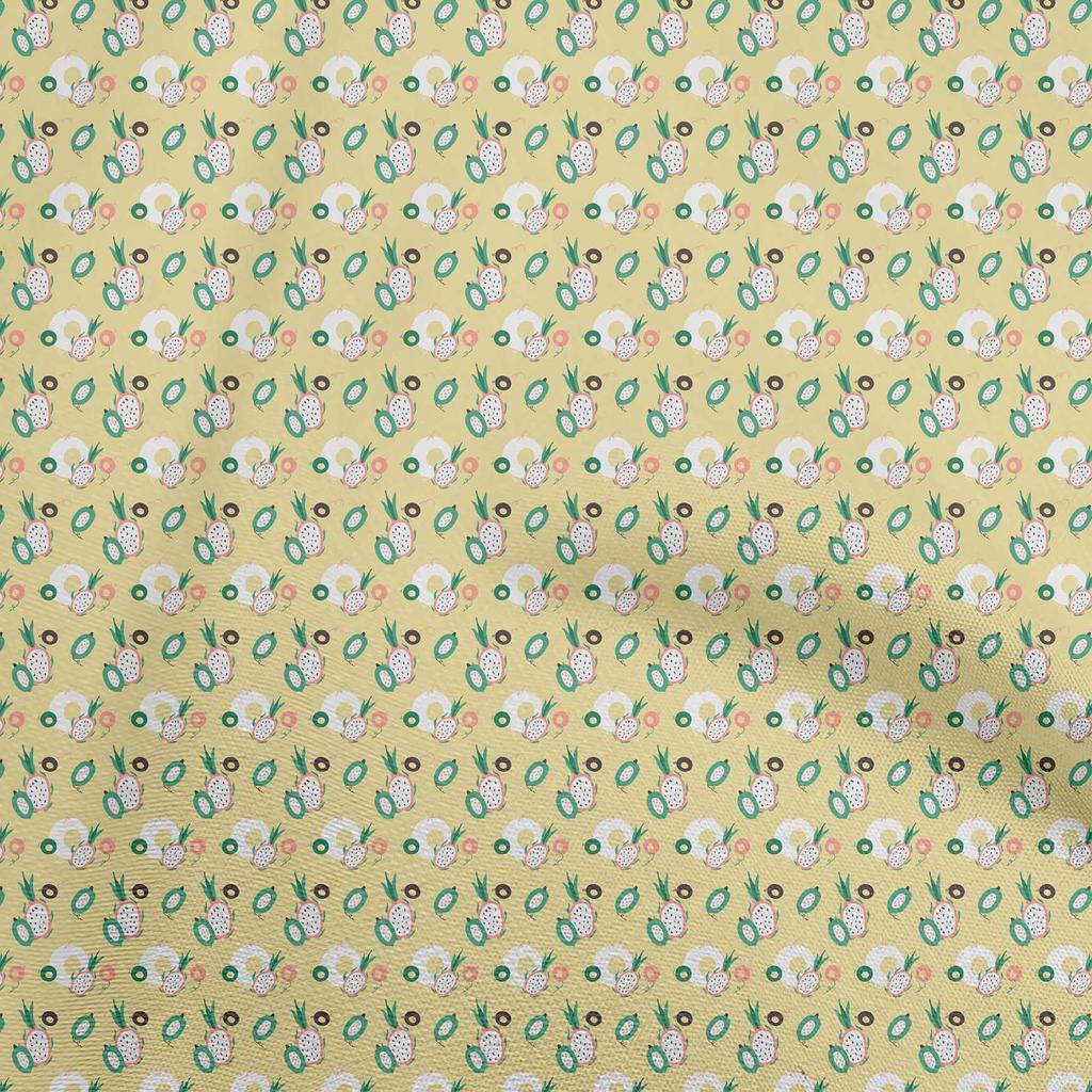 oneOone Cotton Flex Light Blue Fabric Fruits Pineapple Diy Clothing Quilting Fabric Print Fabric By Yard 40 Inch