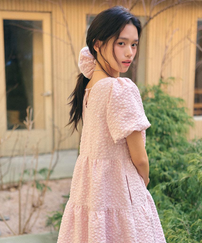 General Idea Wrinkle Volume Puff Dress [Pink] / Wbe2L15503