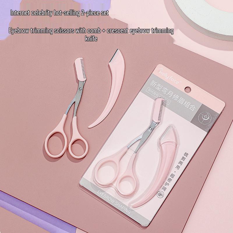 KELLY FACE Eyebrow Trimmer Set: Safety Folding Razors for Shaping & Makeup (3 Pieces).