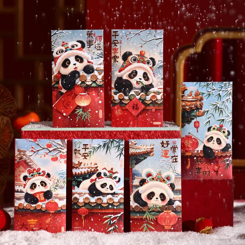 

6Pcs Red Envelopes 2025 Year of The Snake Cartoon Red Envelopes Chinese Spring Festival New Year s Eve Lucky Money Bag Hongbao