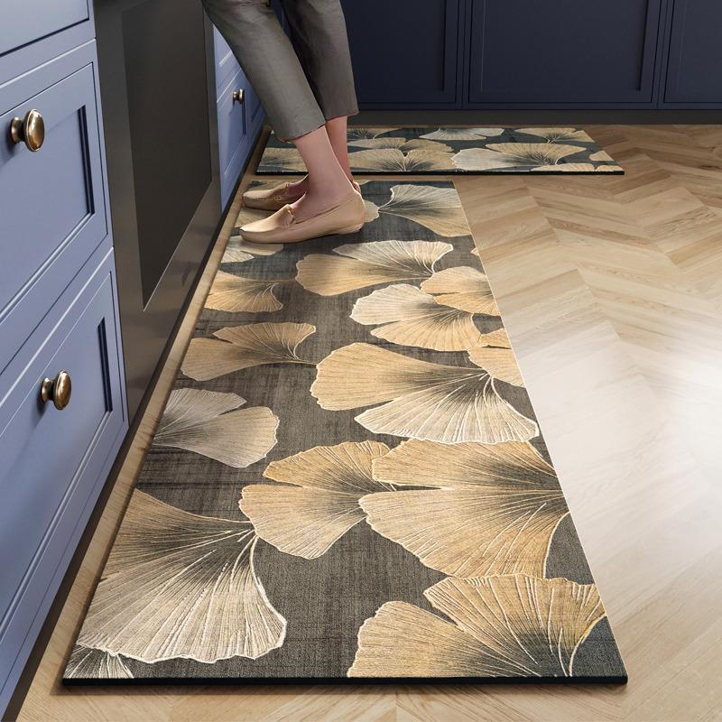 Kitchen Floor Mat Waterproof Non-slip Pvc Carpet Leather Mats Oil-proof Non-slip Area Rug Home Decoration