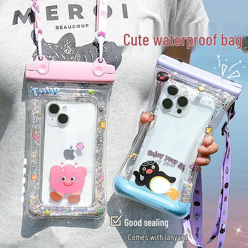 Universal Waterproof Phone Bag for Rafting and Diving with Touch Screen Access - Ideal for Takeaway Riders