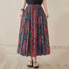 Cotton Satin Plus Size High Waist Vintage Summer Casual Loose Long Woman Skirt