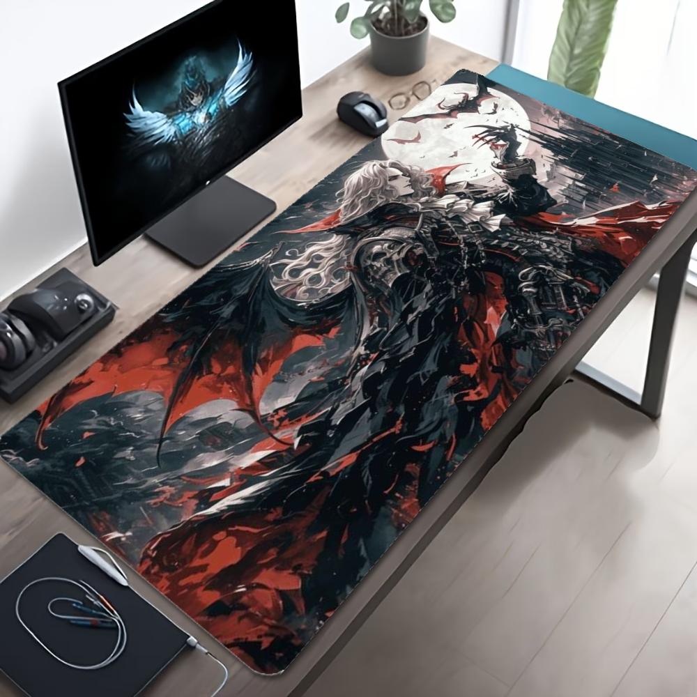 Gothic Vampire Count Bat Castle TCG Playmat 35X60CM Magic Card Battle Mat Non-Slip Durable Stitched Edge Tabletop Playmat