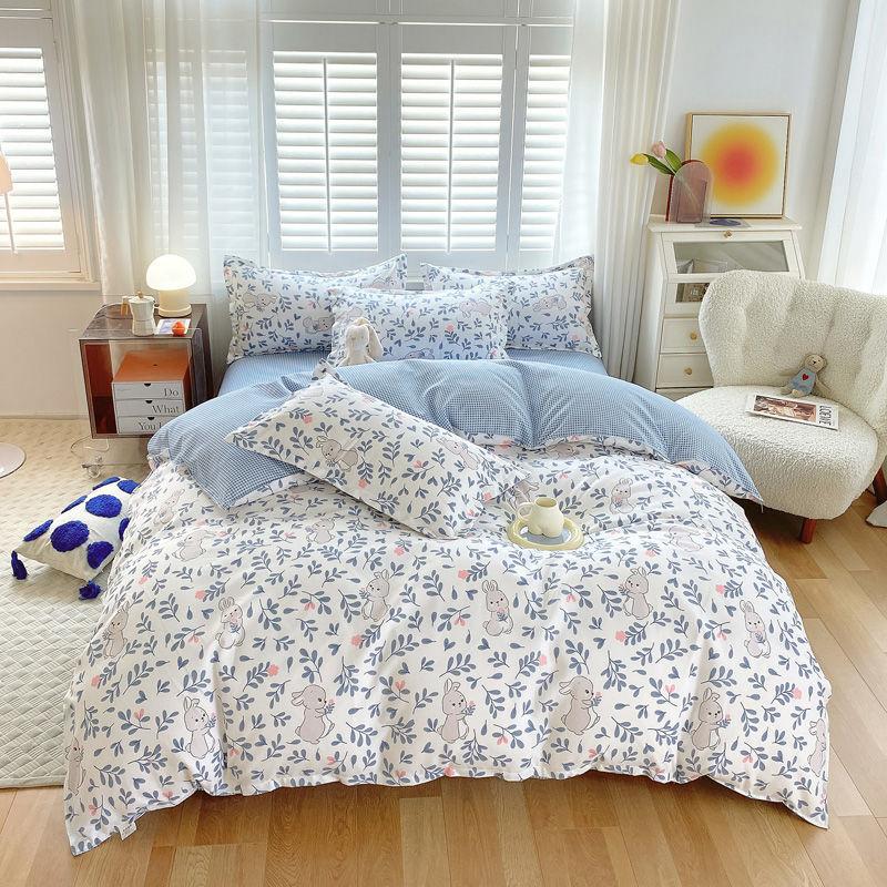 Four-season Universal Four-piece Set, Skin-friendly Cotton Quilt Cover, Bed Sheet, Double Bedding, Dormitory Three-piece Set