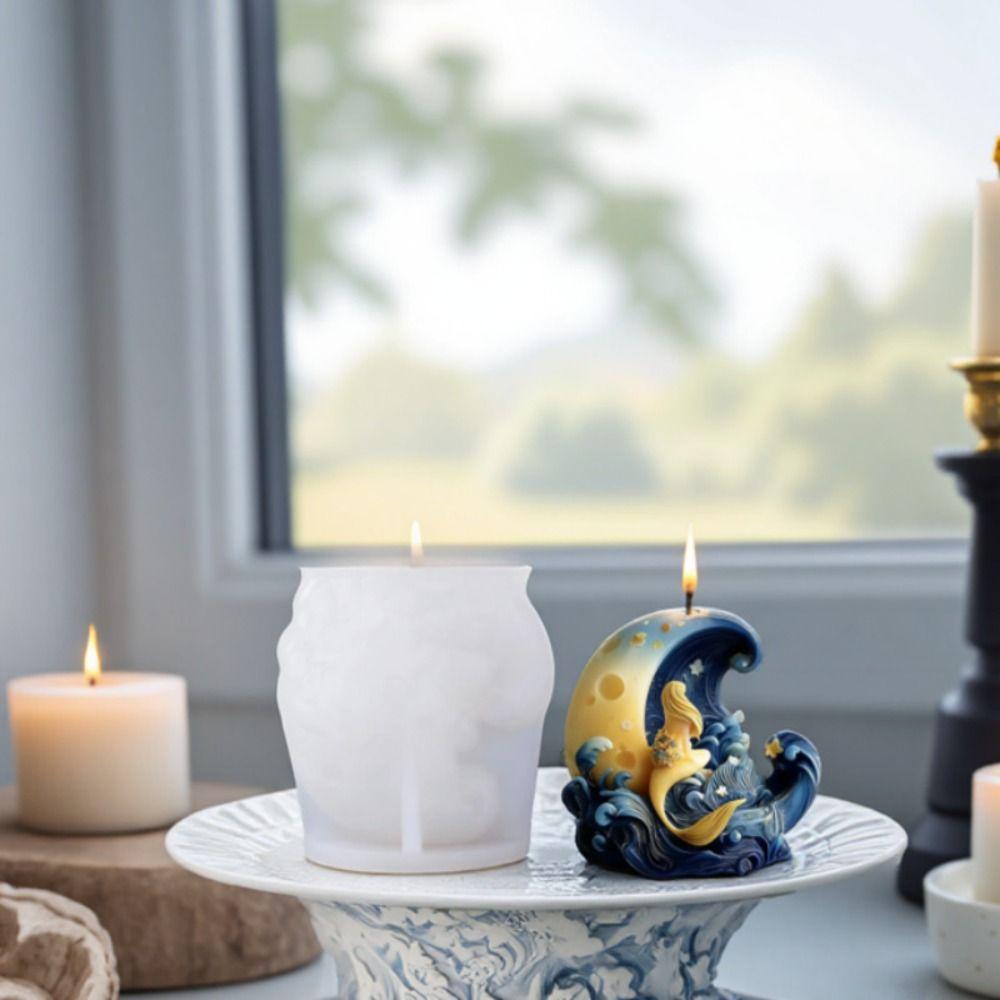 Craft Handmade Silicone Candle Mold Flexible 3D DIY Candle Mold Reusable Aromatherapy Candle Mold Baking Tool