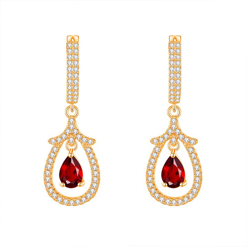 S925 Sterling Silver Earrings for Women Natural Crystal Stone Fashion Niche Girls Earrings Jewelry Gift
