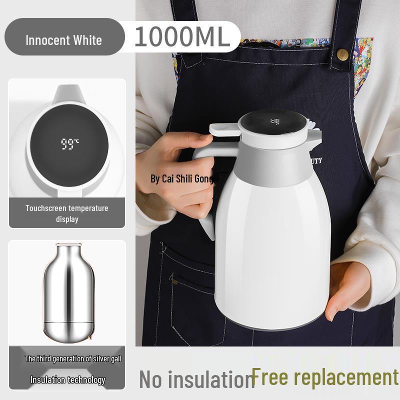 Smart Thermos Kettle: Large Capacity with Temperature Display for Tea and Coffee