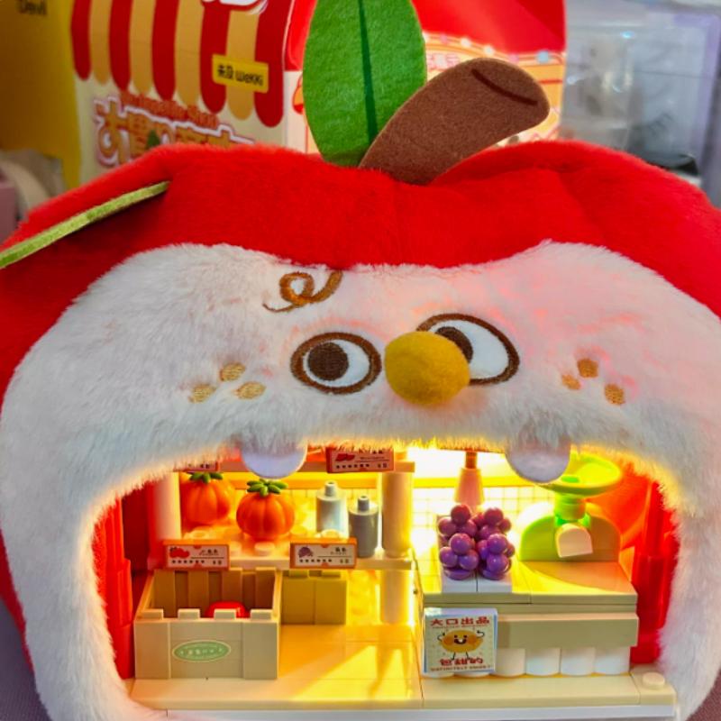 New Food Building Blocks Street View Children'S Assembly Toys Apple Toast Puzzle Assembly Girls' Festival Gift Building Blocks