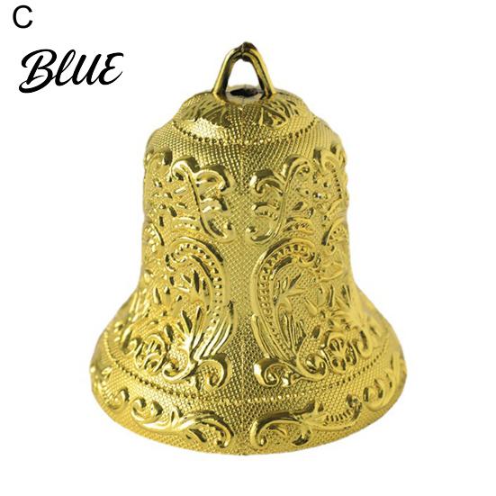 Xmas Bell 6/8/10cm Golden Exquisite Christmas with Hanging Hole Unique Decor Texture Plastic
