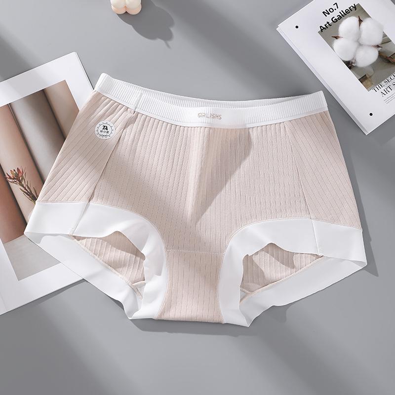 

Plus Size Women s Spring and Summer Pure Cotton Seamless Extended Crotch 7A Antibacterial Briefs 3XL кавовий