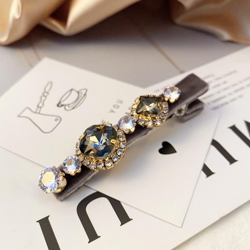 Colored Baroque Crystal Barrette Hairclips For Women New Korea Top-grade Shiny Rhinestone Pearl Spring Clips Hairpins
