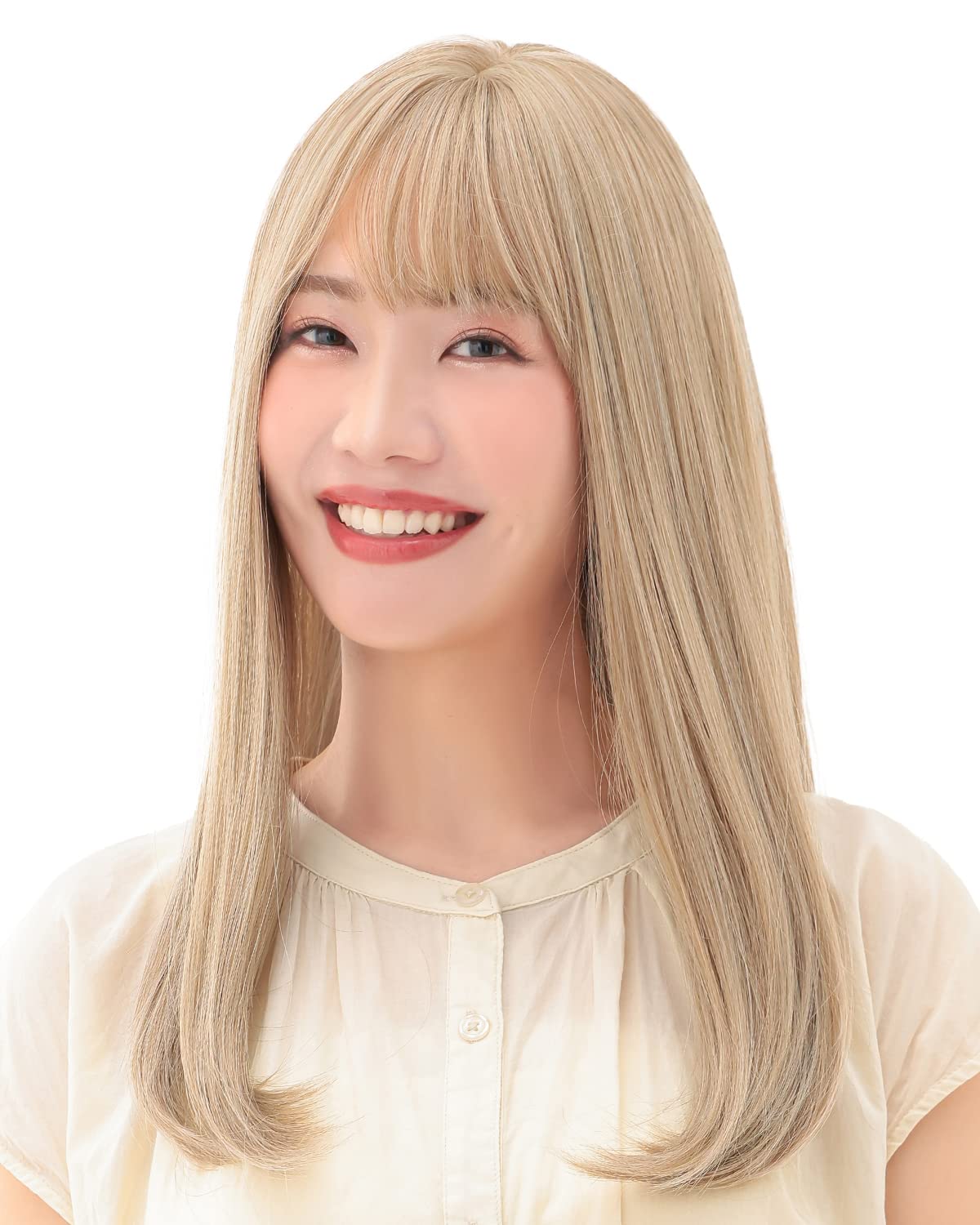 

Wig Medium Long Full Wig Black Hair Blonde Pudding Free Size Beige wg339ABG [AQUADOLL] Semi-Long ABG.Ash