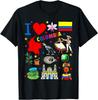 I Love Colombia Hand Drawn Colombian Landmarks, Flag and Map T-Shirt