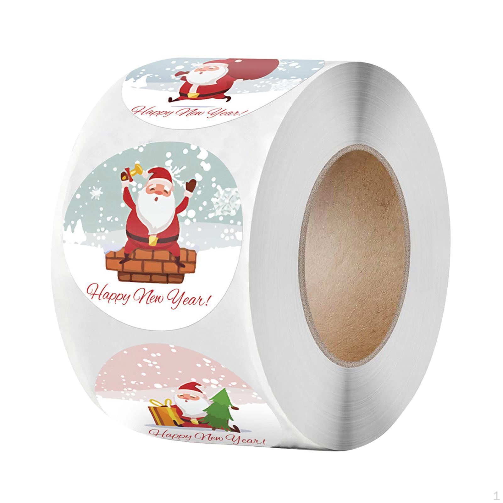 500 Pieces Christmas Labels Stickers 1 Roll Sealing Merry for Cards 2.5cm