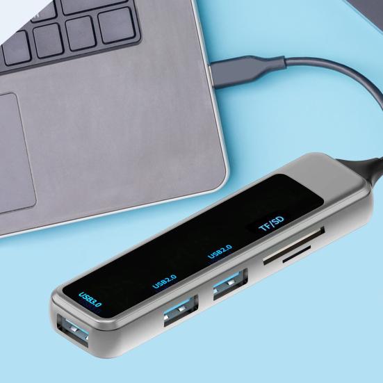 Portable USB Hub Adapter 5-in-1 High Speed Transmission Docking Station USB Type-C To USB TF/SD Adapter for Phone Laptop