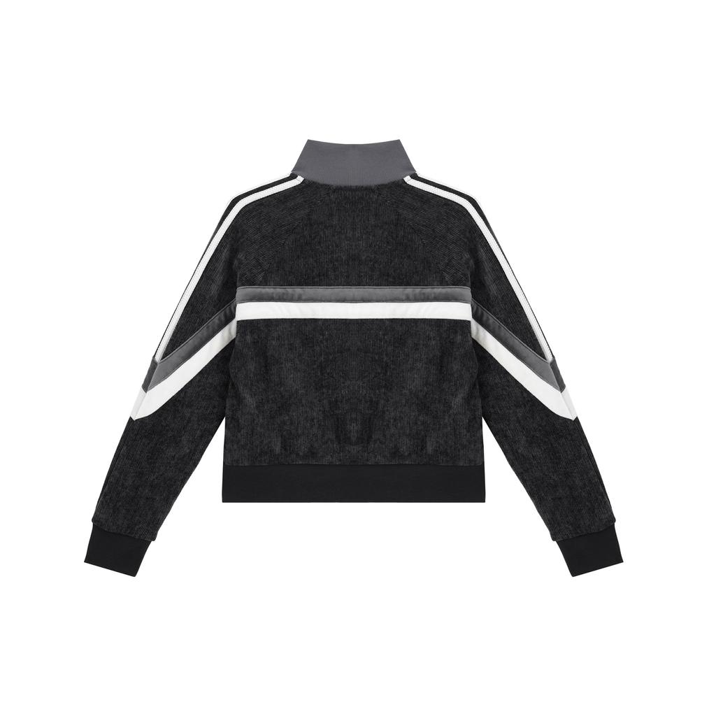 Adidas Originals AW24 Jahr der Schlange Limited Edition Gestreifte Bequeme Hautfreundliche Langarmjacke Damenjacke Schwarz Dunkelgrau JL8442