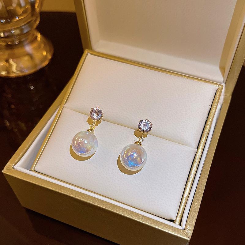 Sterling Silver Mermaid Pearl Bow Earrings for Women