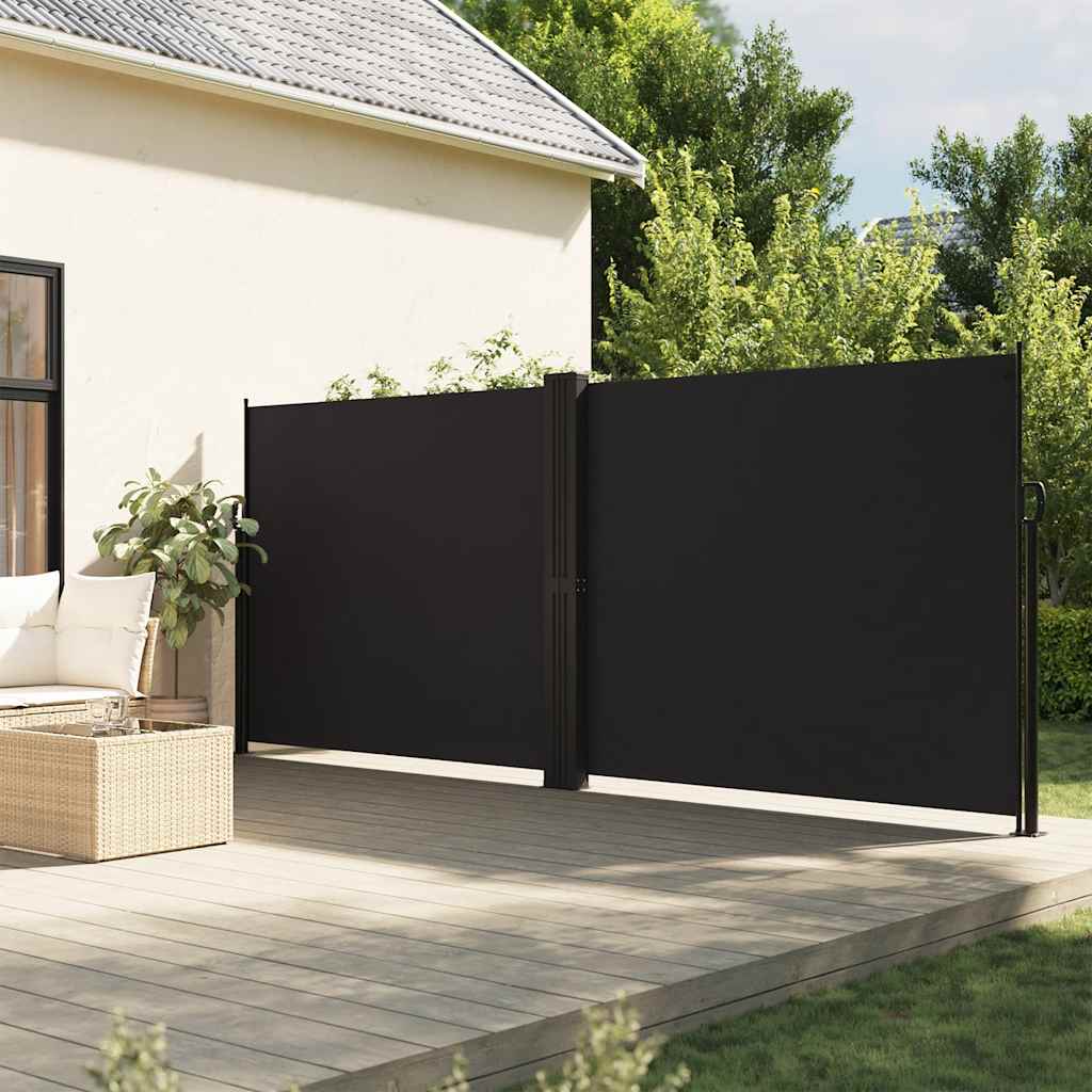 Vidaxl Zwijana Markiza Boczna, Czarna, 160 X 600 Cm