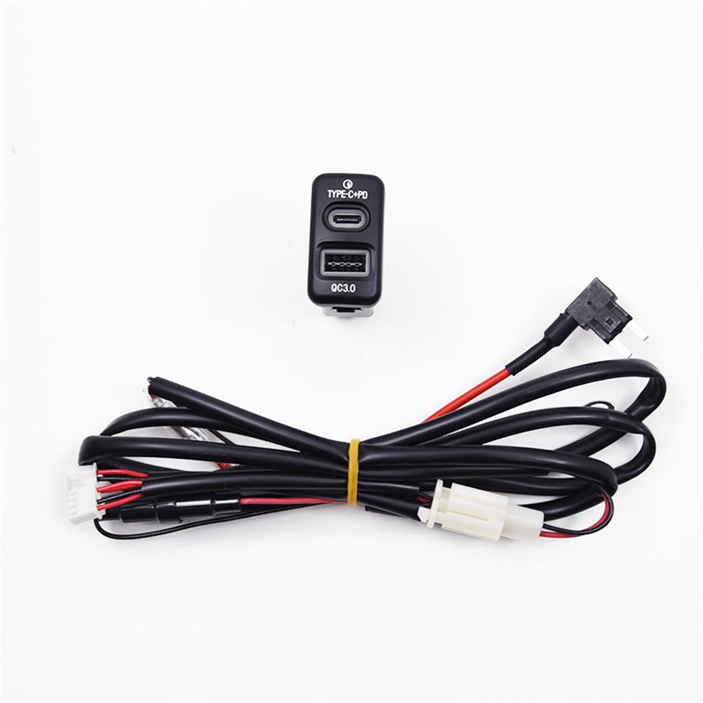 18W Car Charger Type-C+QC3.0 Fast Charging For Toyota Tacoma FJ Cruiser HILUX