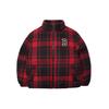 MLB Basic Logo Plaid Padded Lightweight Short Cotton Jacket Unisex Jackets Red 3ADJP0216-43RDD