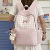 Zaino alla moda scozzese zaino da campus grande capacità versione coreana ins fiocco zaino scolastico per studenti zaino di classe per scuola media
