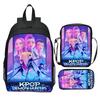 Imprimeu nou Hunter Demon Girl Grup Huntrix Kpop set din trei piese ghiozdan rucsac de desene animate pentru școală primară pentru băieți și fete CLE