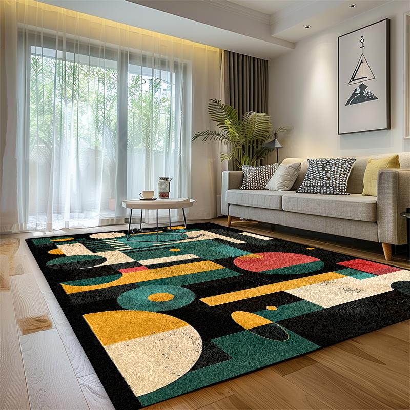 Moderner Luxusteppich Wohnzimmer Geometrische Dekoration Zuhause Weich Waschbar Großer Bereichsteppich Schlafzimmer Badezimmer Rutschfeste Plüsch-Fußmatte