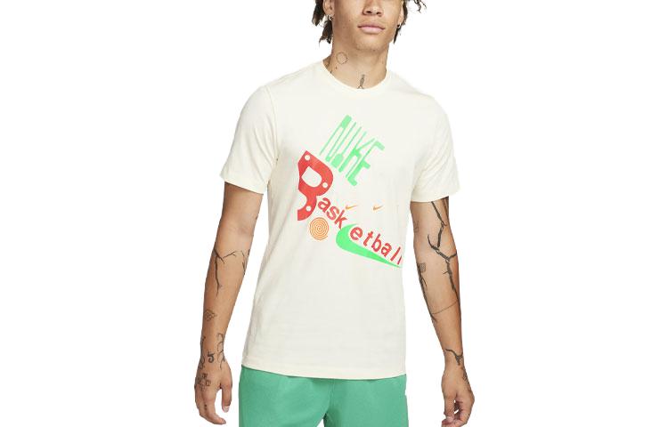 

Nike T Shirts Men s Ivory Crew Neck Moderate Straight Fit FN0809-113 M