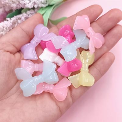 Creative 10pcs Handmade Butterlry Acrylic DIY Beads Bowknots Macaron Beading Materials 33*24mm Fashion