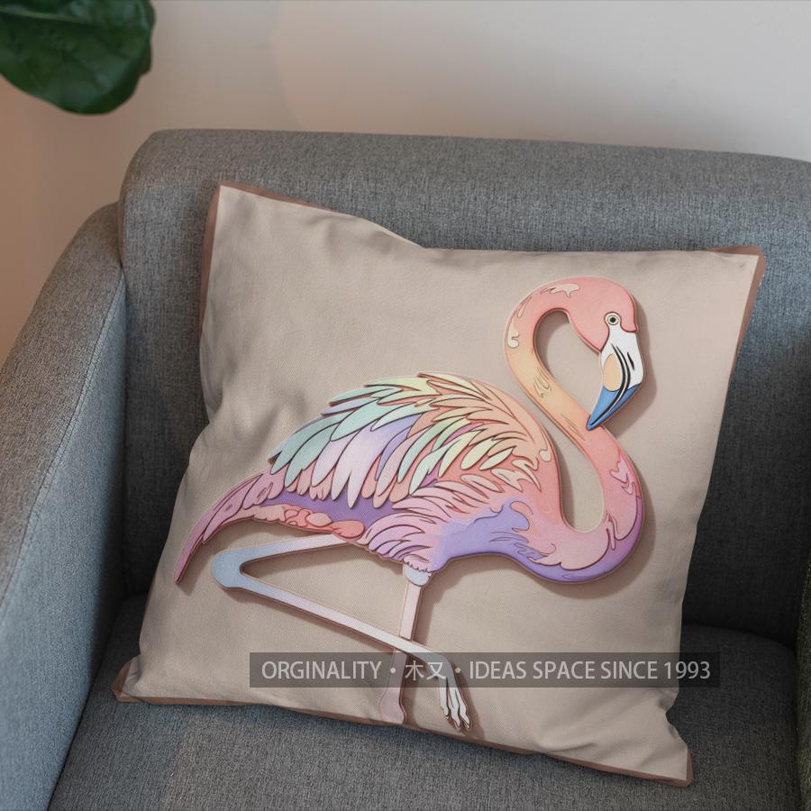 2D Colorful Flamingos: Stylish Digital Print Pillow Covers Pattern Cushion Cover Suitable for Sofa Bedroom Car Pillow Cover