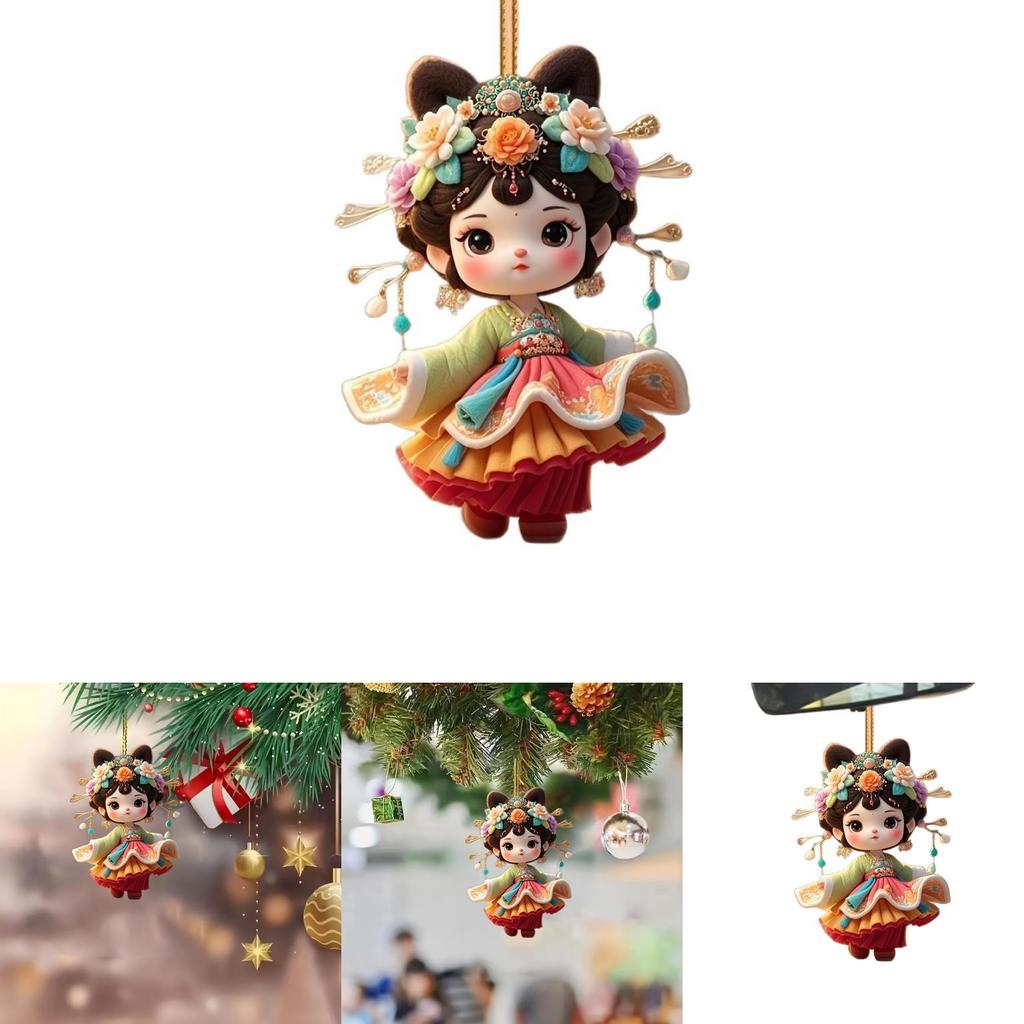 Cute Ancient Costume Girl Pattern Acrylic Pendant For Creative Auto Accessories