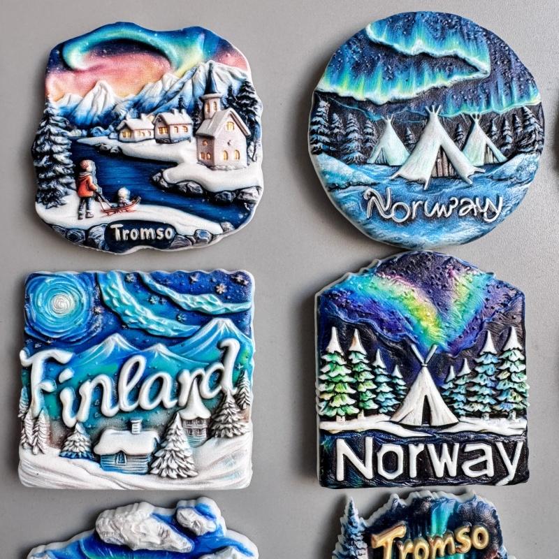 Magneți de frigider Norvegia Finlanda Suedia Islanda Tromso Murmansk Insulele Feroe Suveniruri turistice Autocolante pentru frigider