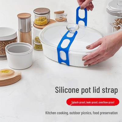 Silicone Pot Lid Strap: Reusable Fixing Strap for Bento Boxes & Kitchen Use