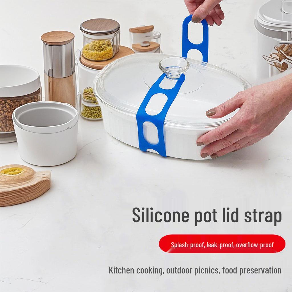 Silicone Pot Lid Strap: Reusable Fixing Strap for Bento Boxes & Kitchen Use