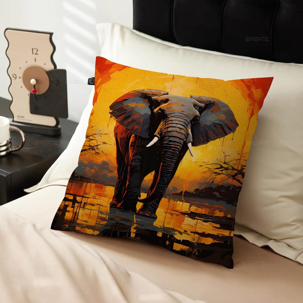 Abstract Elephant Sunset Animal Art Pillowcases Home Bedding Decorative Pillow Cover Wedding Super Soft Pillow Case