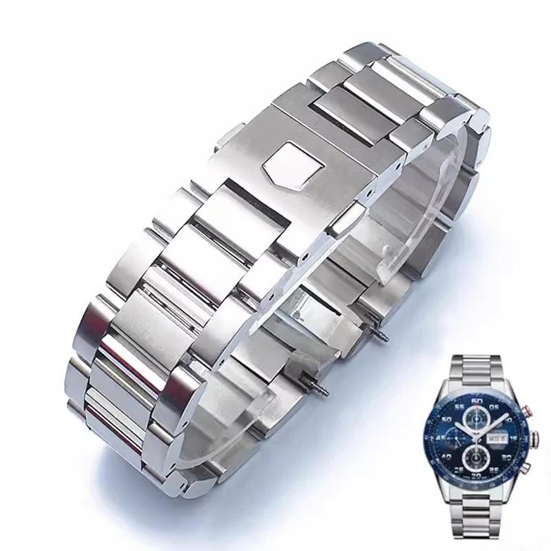 Pulseira de Relógio de Aço Inoxidável Sólido Pulseira Acessórios de Relógio para Relógio Série Tag Heuer Calera Pulseira Aço 22mm
