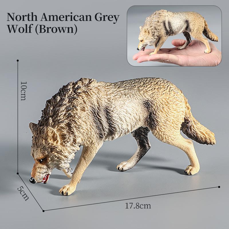 Educational Forest Animals Toy Figurines Set - Wolf Fox Hyena Realistic Jungle Zoo Animal Models Kids Christmas Gift